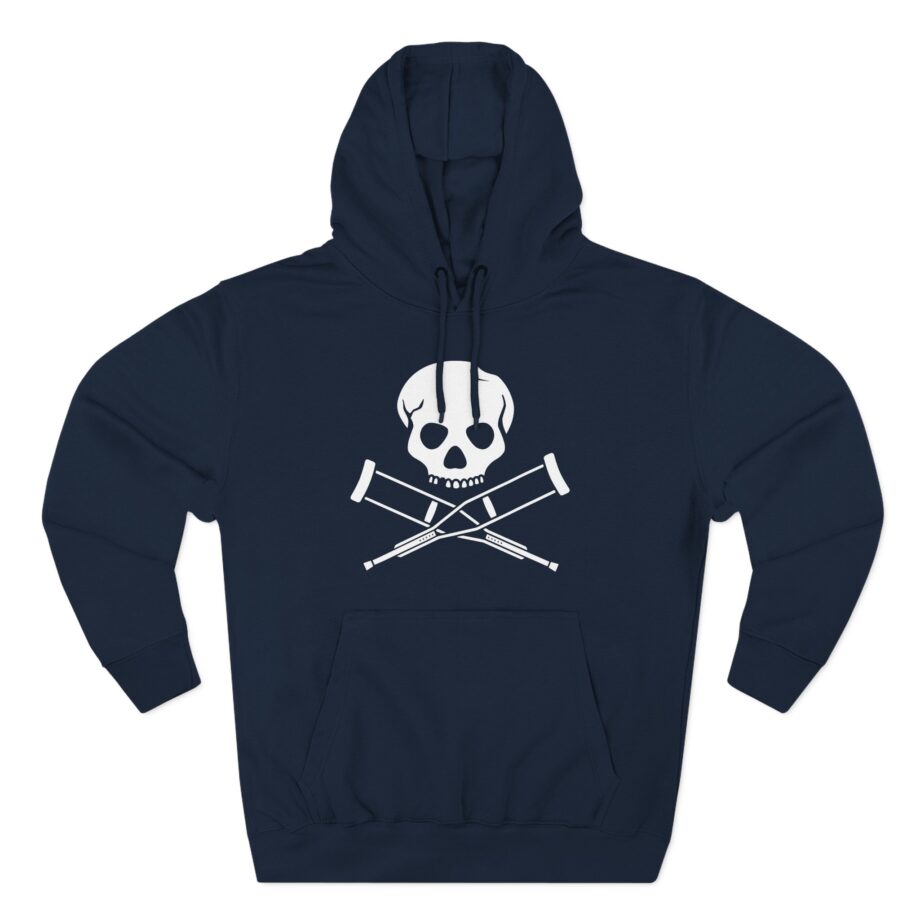 Jackass Skull and Crutches Three-Panel Fleece Hoodie