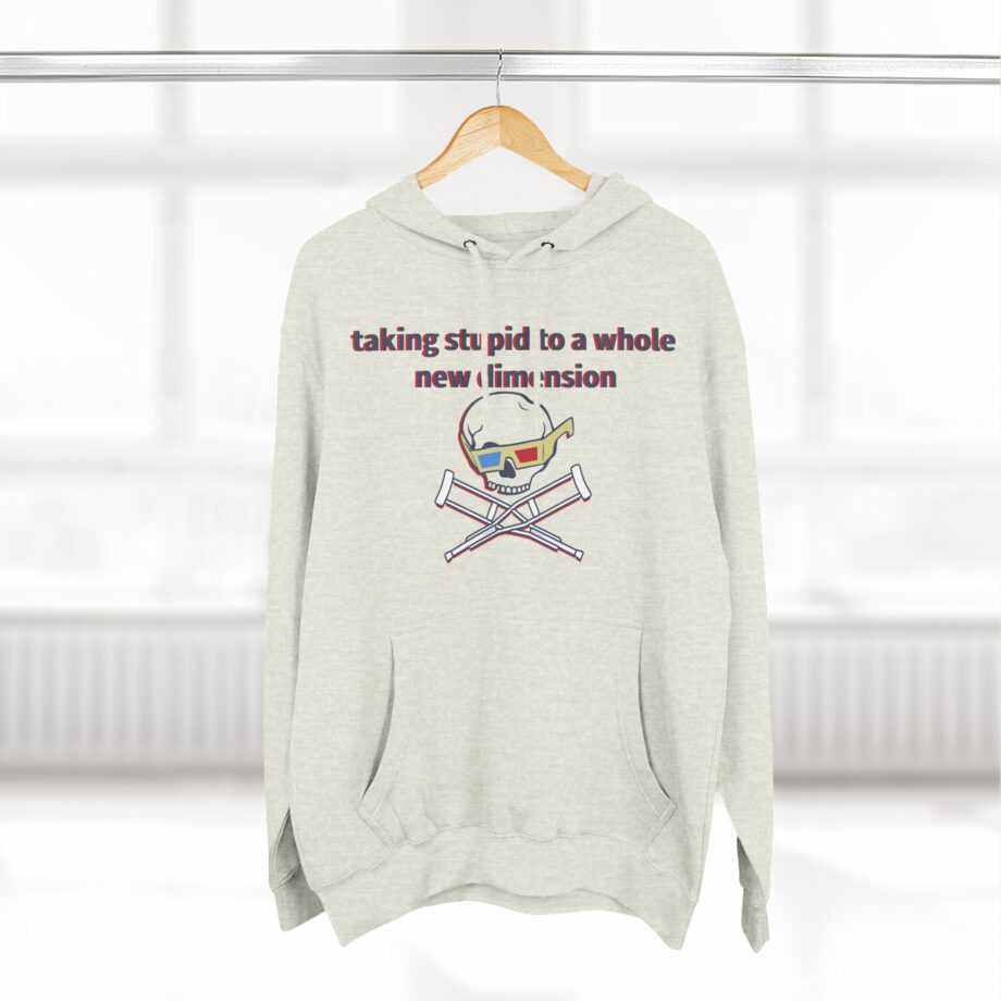 Jackass Taking Stupid to a Whole New Dimension Three-Panel Fleece Hoodie