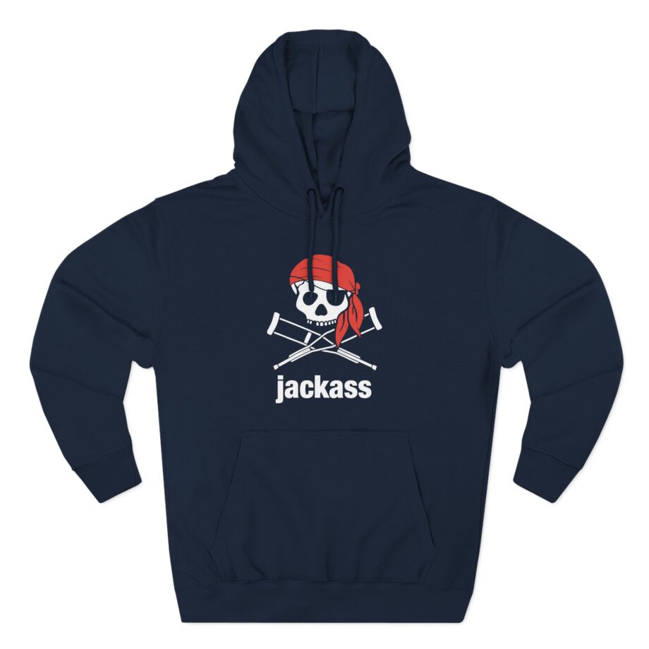 Jackass Skull and Crutches Three-Panel Fleece Hoodie