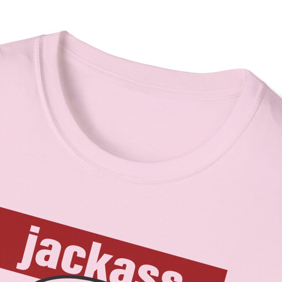 Jackass Forever Red Skull and Crutches Warning Logo Raglan Unisex Softstyle T-Shirt