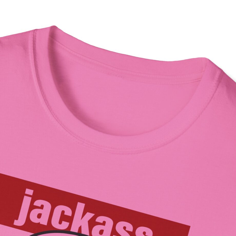Jackass Forever Red Skull and Crutches Warning Logo Raglan Unisex Softstyle T-Shirt