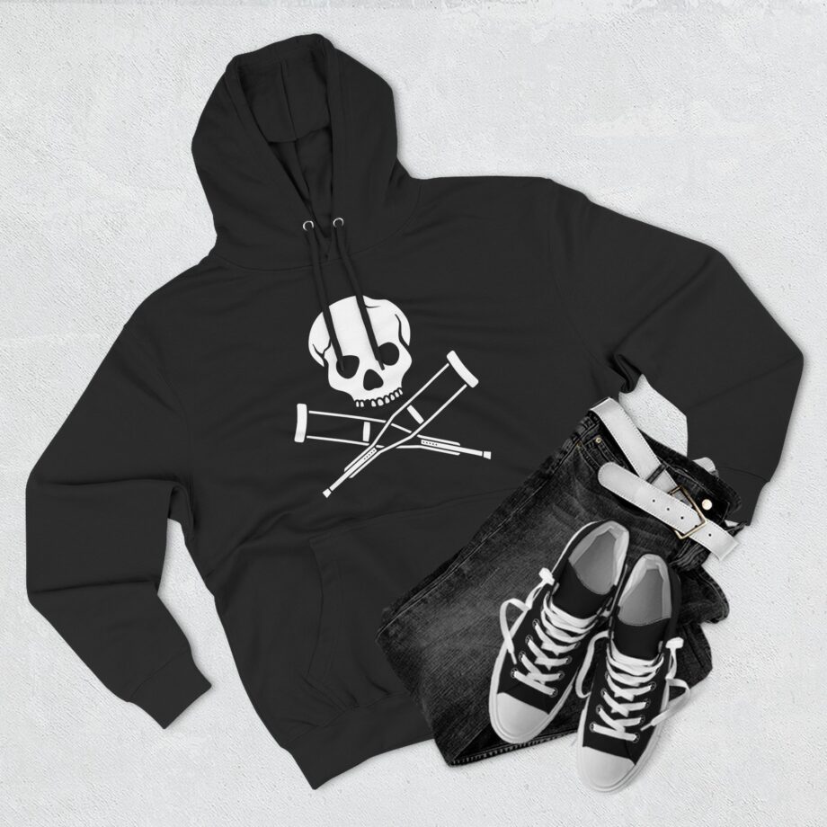 Jackass Skull and Crutches Three-Panel Fleece Hoodie