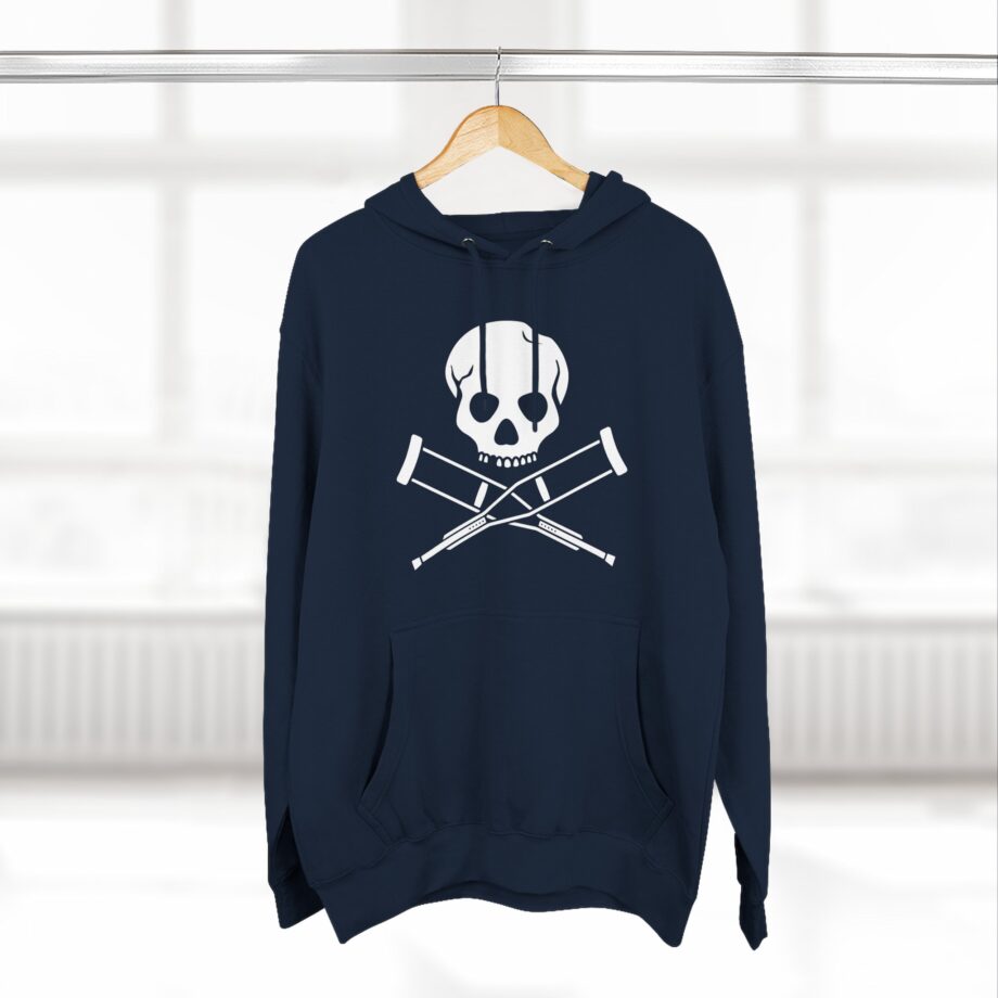 Jackass Skull and Crutches Three-Panel Fleece Hoodie