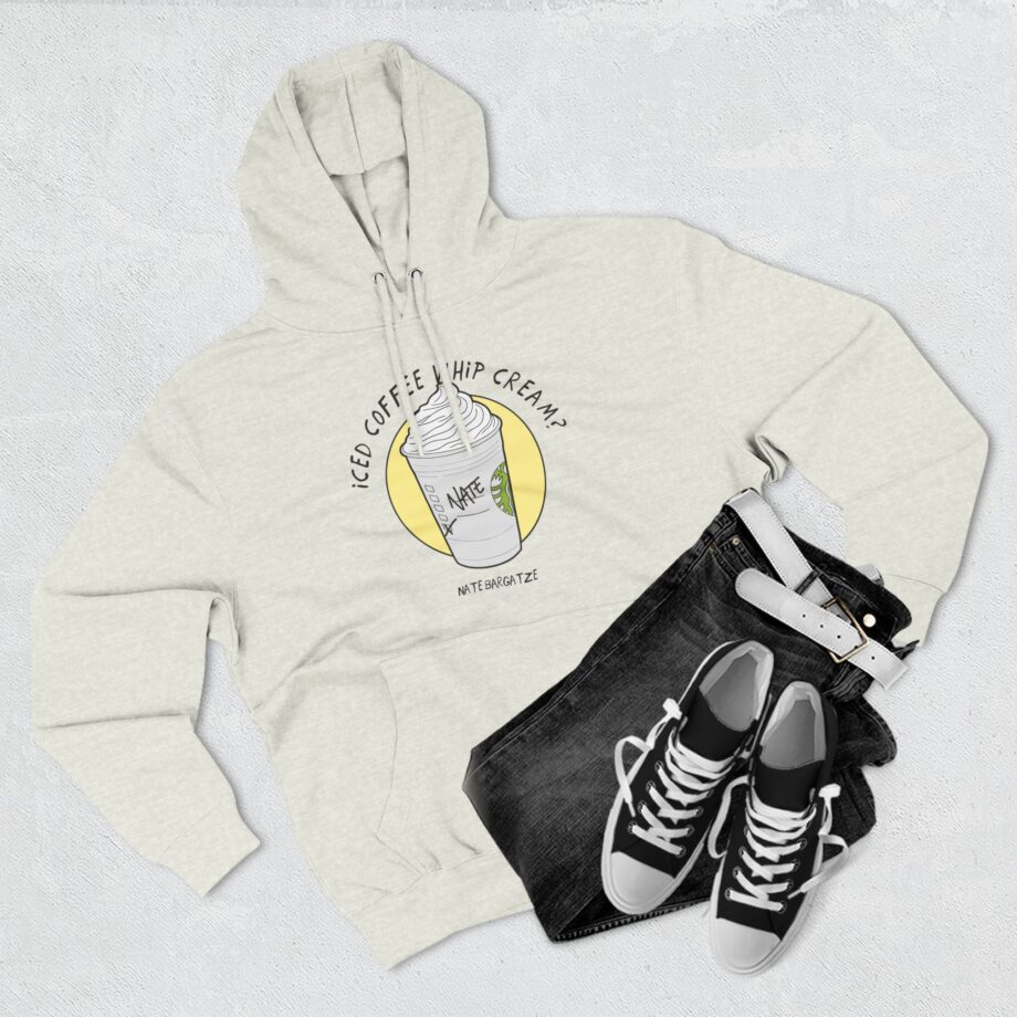 Nate Bargatze - Iced Coffee Whip Cream Three-panel Fleece Hoodie