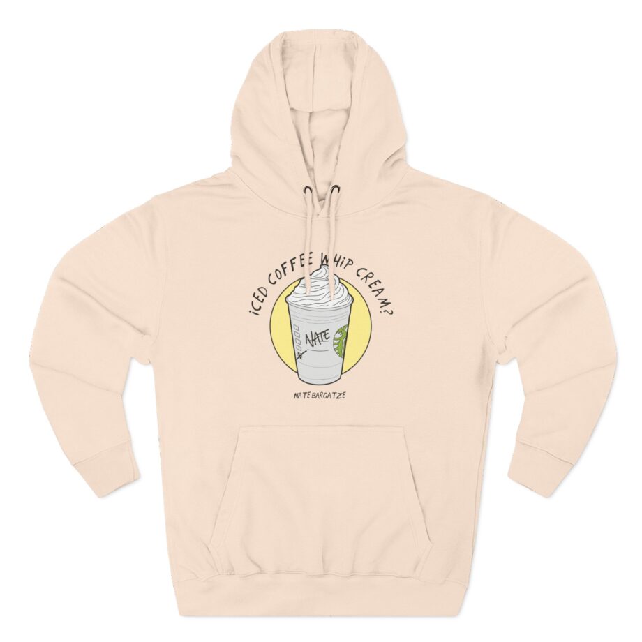Nate Bargatze - Iced Coffee Whip Cream Three-panel Fleece Hoodie