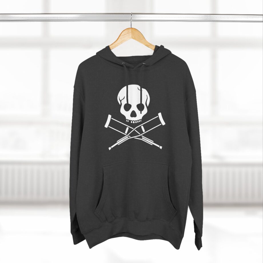 Jackass Skull and Crutches Three-Panel Fleece Hoodie