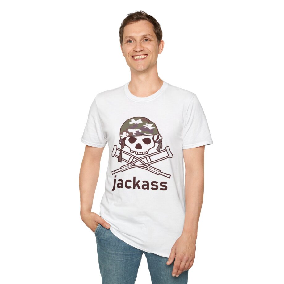 Jackass Camouflage Helmet Unisex Softstyle T-Shirt