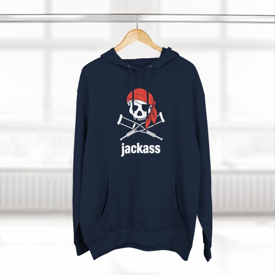 Jackass Skull and Crutches Three-Panel Fleece Hoodie