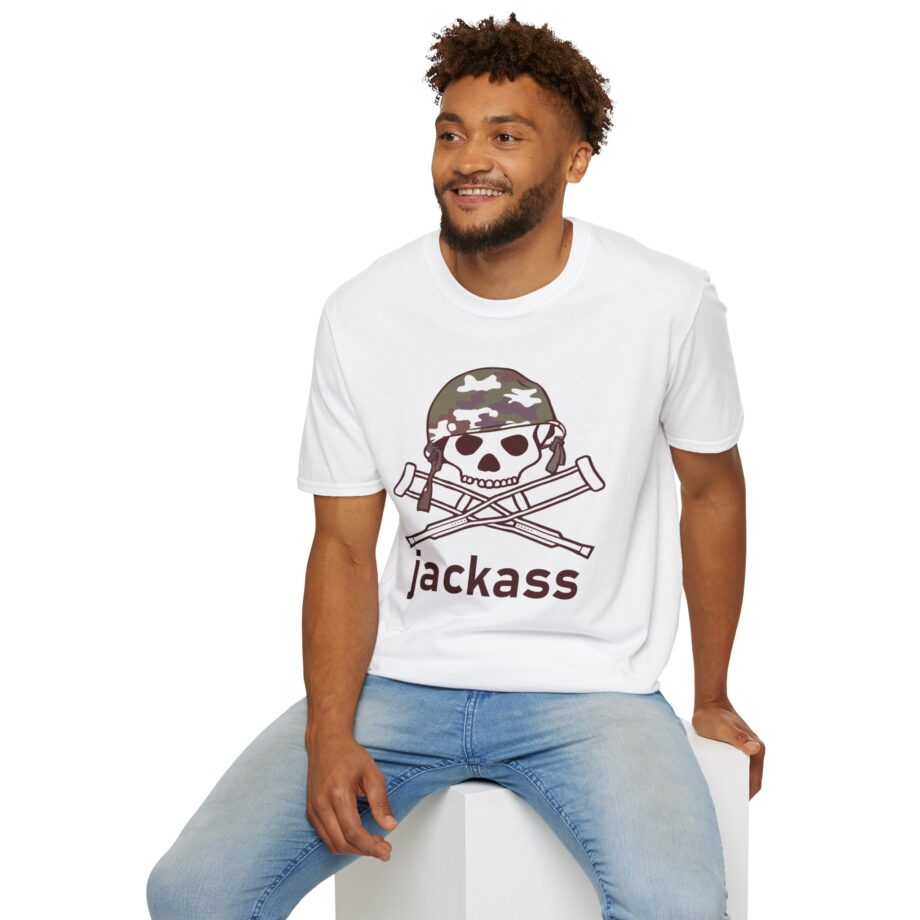 Jackass Camouflage Helmet Unisex Softstyle T-Shirt