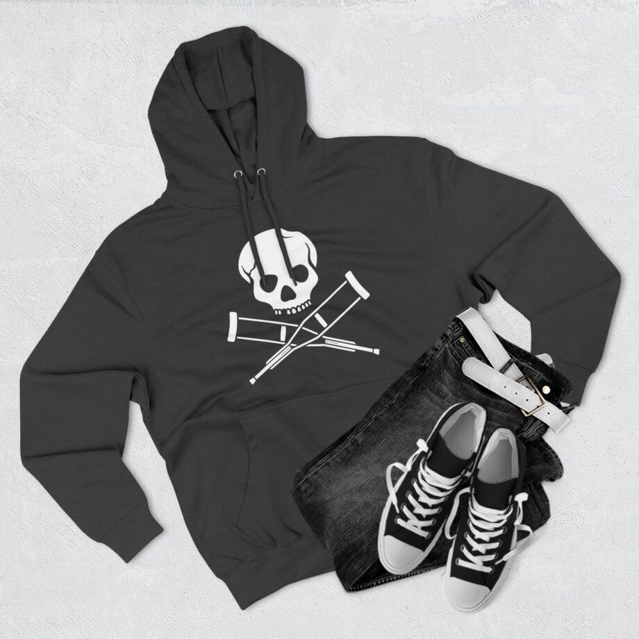 Jackass Skull and Crutches Three-Panel Fleece Hoodie