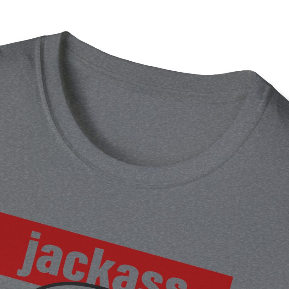 Jackass Forever Red Skull and Crutches Warning Logo Raglan Unisex Softstyle T-Shirt
