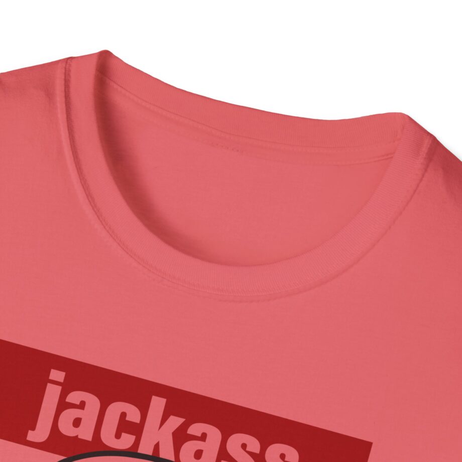Jackass Forever Red Skull and Crutches Warning Logo Raglan Unisex Softstyle T-Shirt