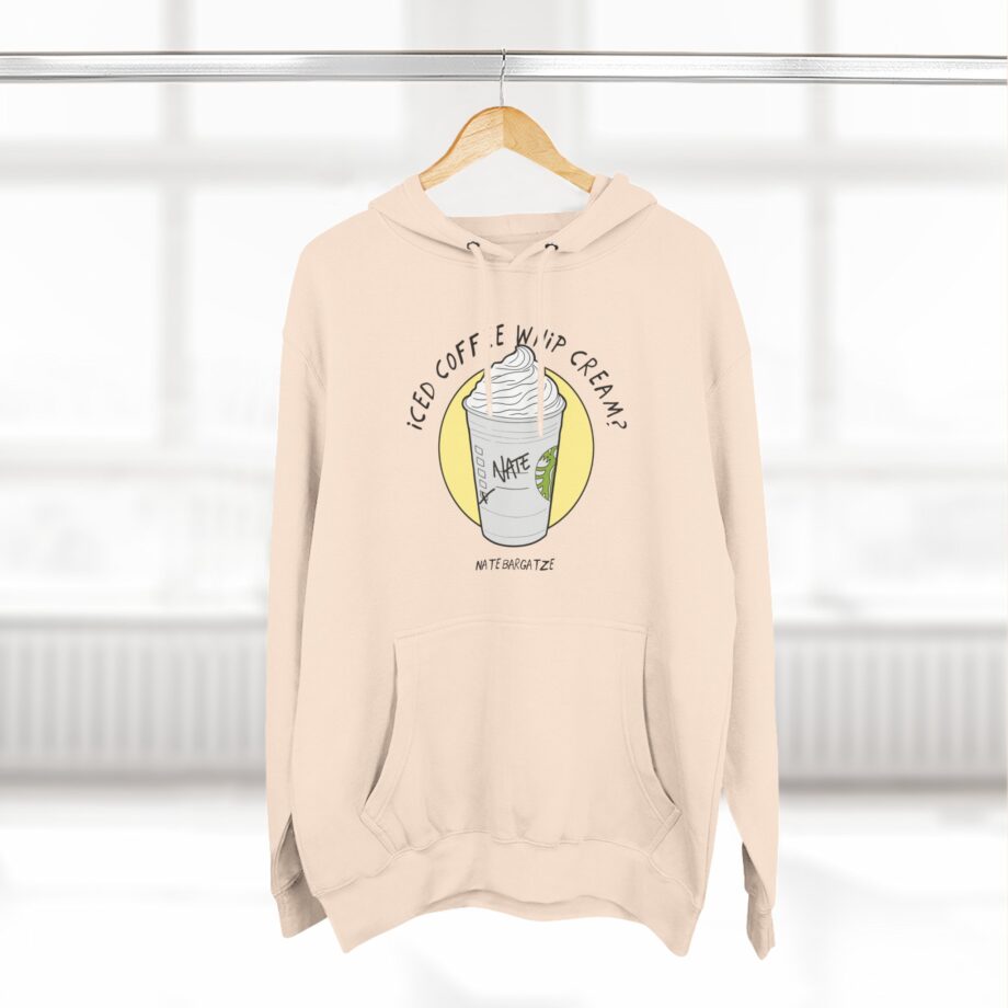 Nate Bargatze - Iced Coffee Whip Cream Three-panel Fleece Hoodie