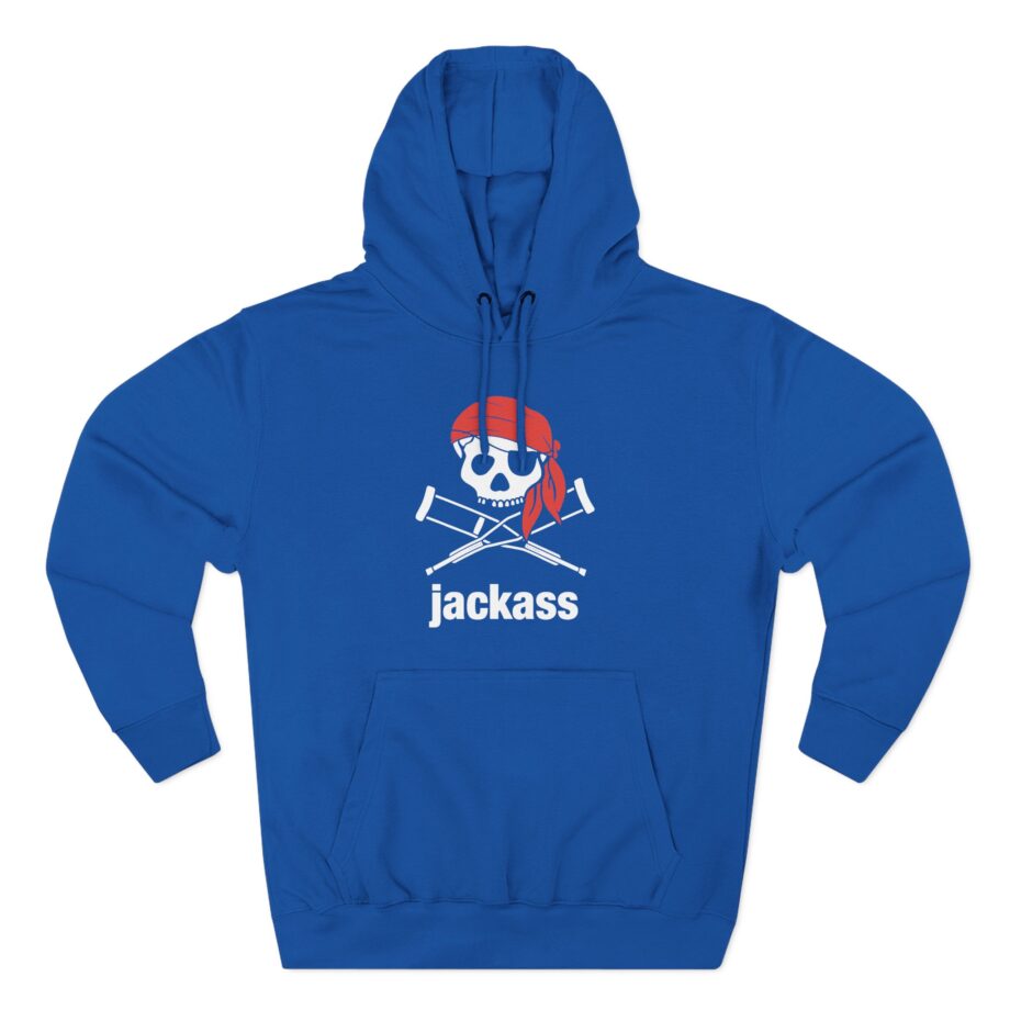 Jackass Skull and Crutches Three-Panel Fleece Hoodie