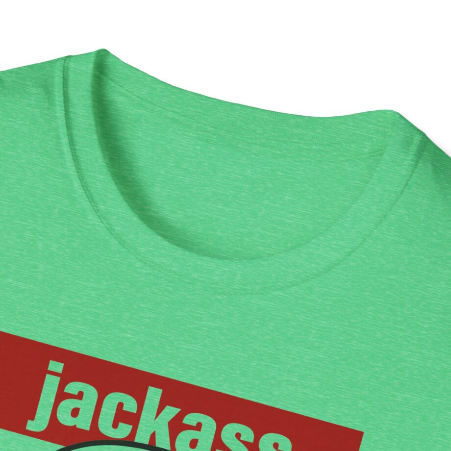 Jackass Forever Red Skull and Crutches Warning Logo Raglan Unisex Softstyle T-Shirt