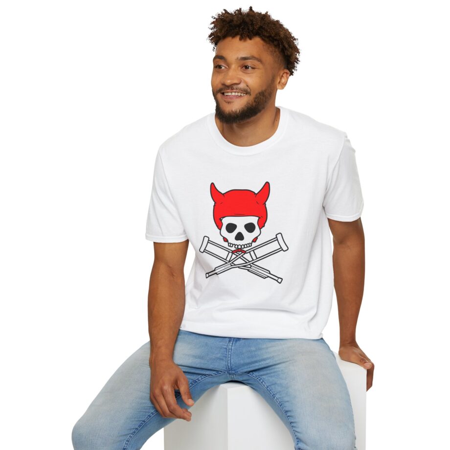 Jackass Devil Horns Skull & Crossbones Unisex Softstyle T-Shirt
