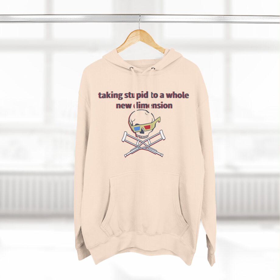 Jackass Taking Stupid to a Whole New Dimension Three-Panel Fleece Hoodie