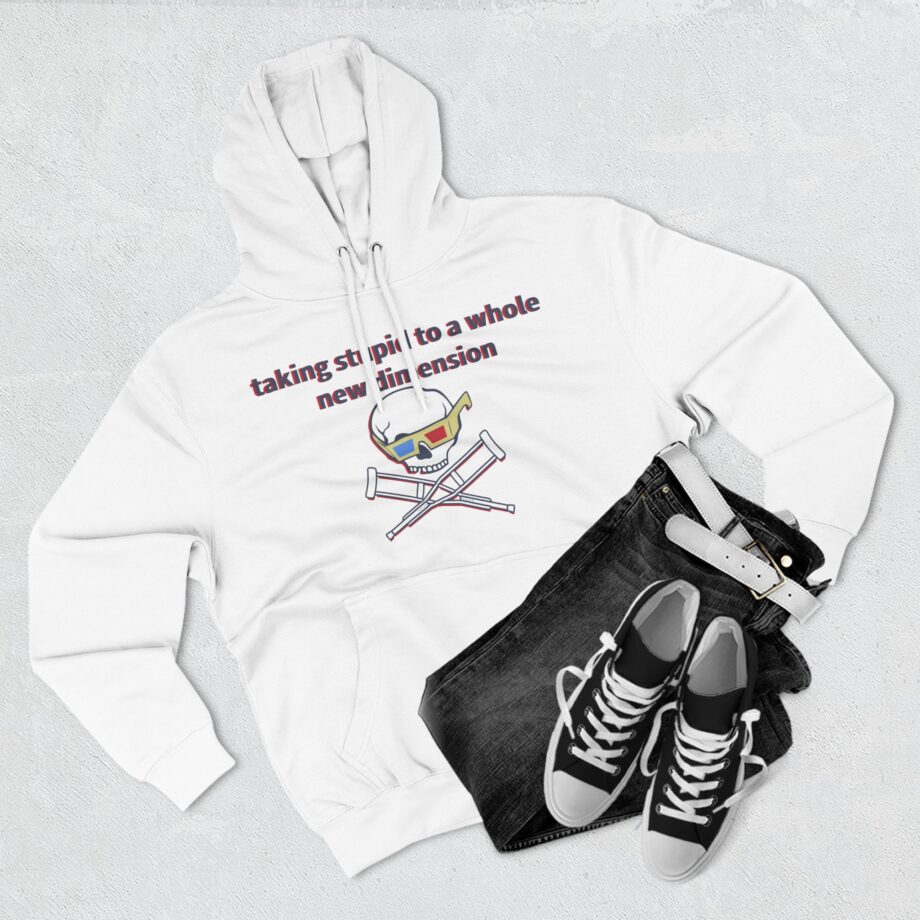 Jackass Taking Stupid to a Whole New Dimension Three-Panel Fleece Hoodie
