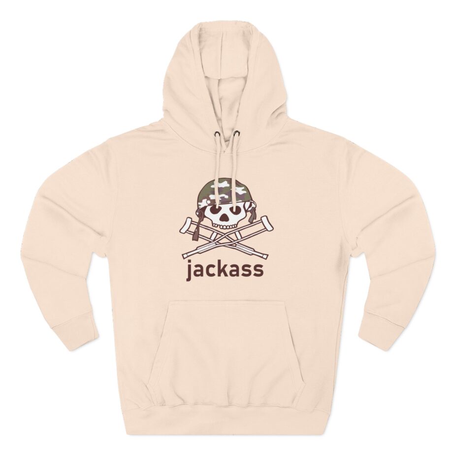 Jackass Camouflage Helmet Three-Panel Fleece Hoodie