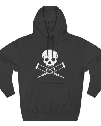Jackass Skull and Crutches Three-Panel Fleece Hoodie