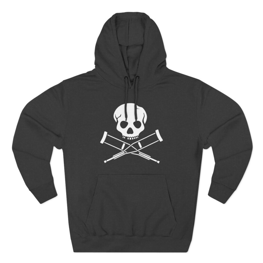 Jackass Skull and Crutches Three-Panel Fleece Hoodie