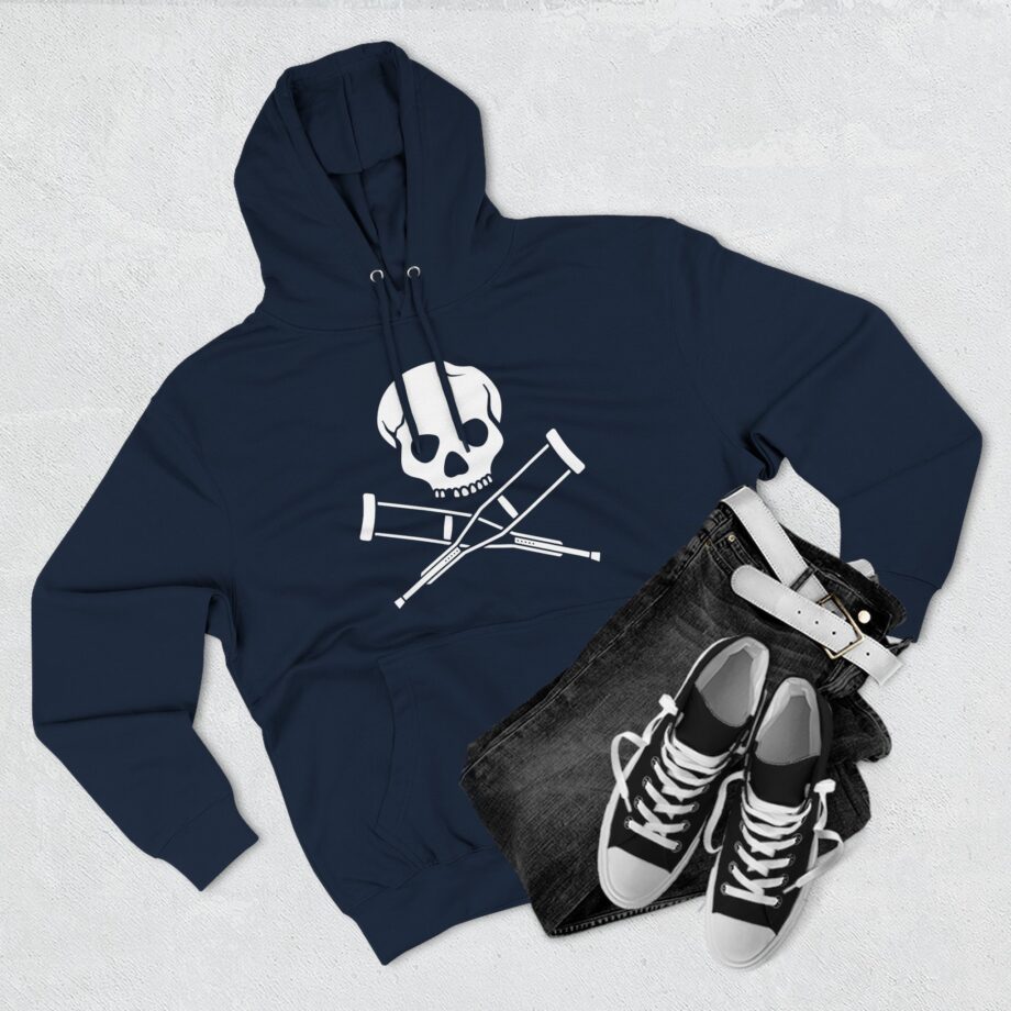Jackass Skull and Crutches Three-Panel Fleece Hoodie