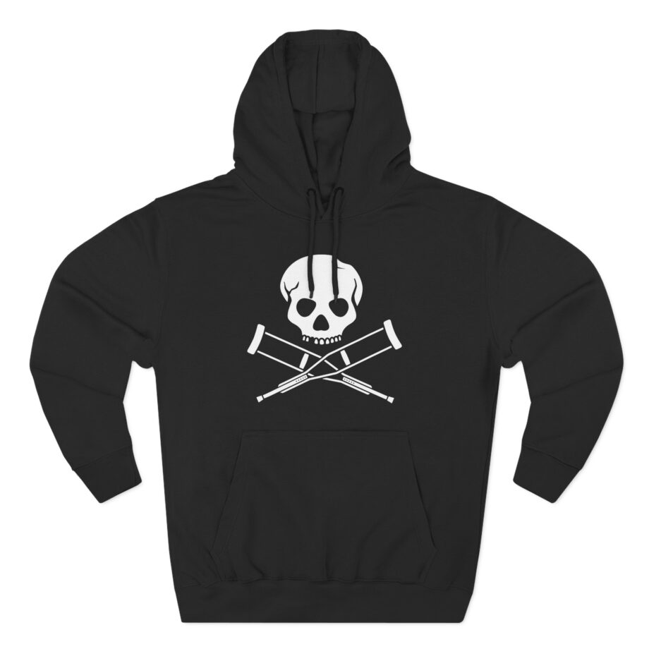 Jackass Skull and Crutches Three-Panel Fleece Hoodie