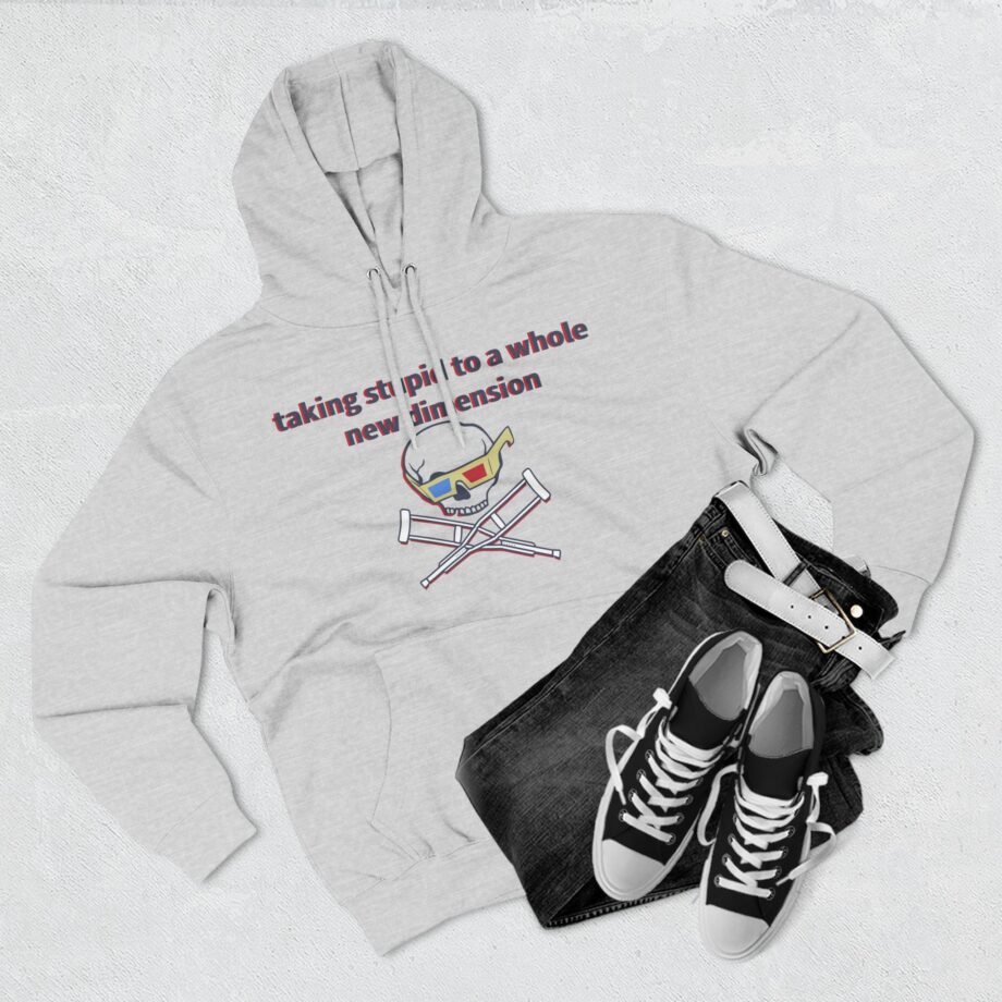 Jackass Taking Stupid to a Whole New Dimension Three-Panel Fleece Hoodie