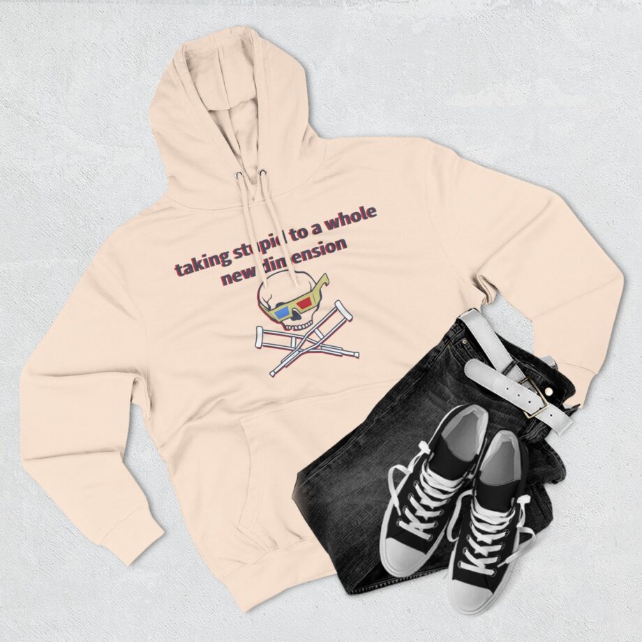 Jackass Taking Stupid to a Whole New Dimension Three-Panel Fleece Hoodie