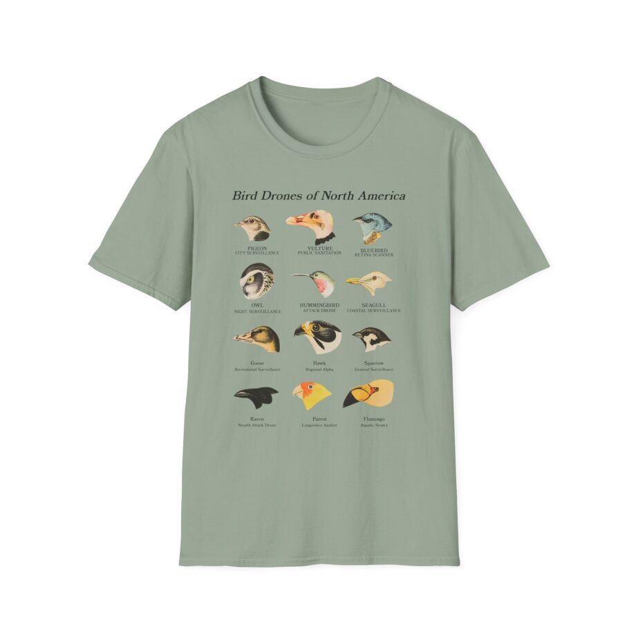 Birds Arent Real Bird Drones of North America Unisex Softstyle T-shirt