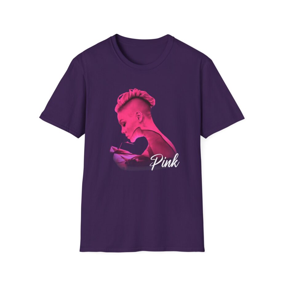 P!nk Silhouette Photo Peach Unisex Softstyle T-Shirt