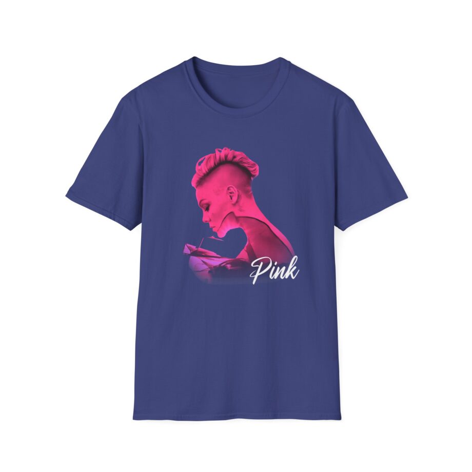 P!nk Silhouette Photo Peach Unisex Softstyle T-Shirt