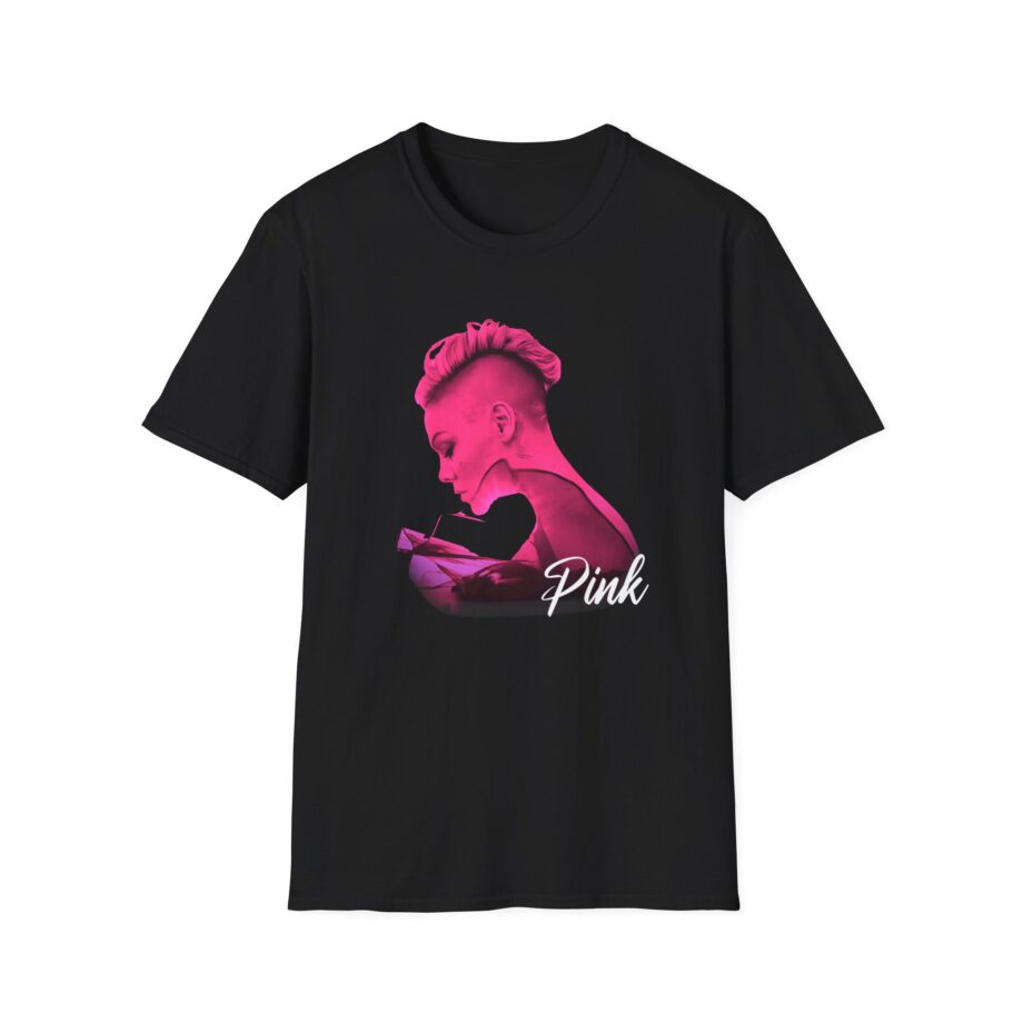 P!nk Silhouette Photo Peach Unisex Softstyle T-Shirt