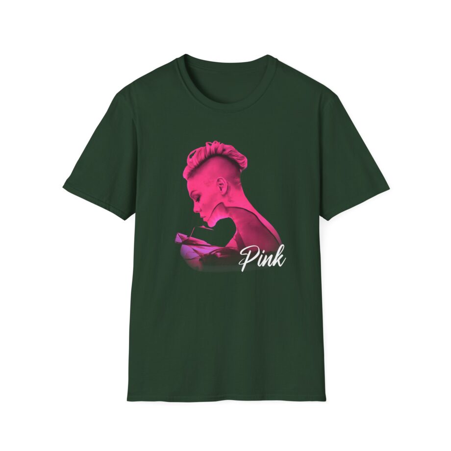 P!nk Silhouette Photo Peach Unisex Softstyle T-Shirt