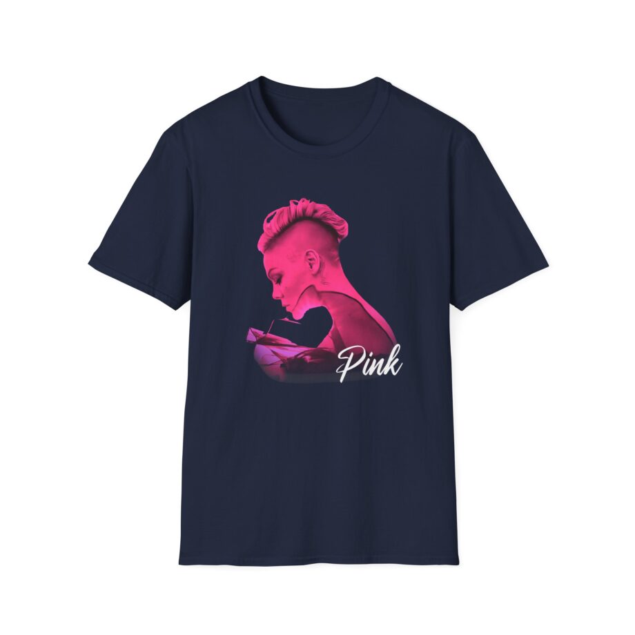 P!nk Silhouette Photo Peach Unisex Softstyle T-Shirt
