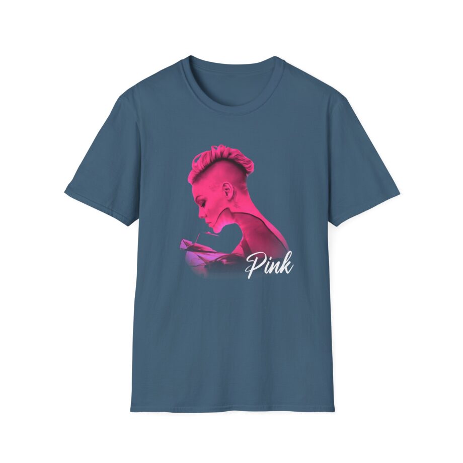 P!nk Silhouette Photo Peach Unisex Softstyle T-Shirt