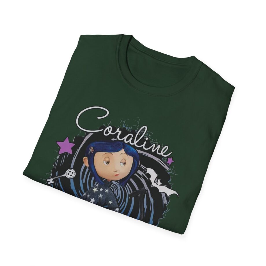 Coraline the Cat Swirl and Stars Unisex Softstyle T-shirt