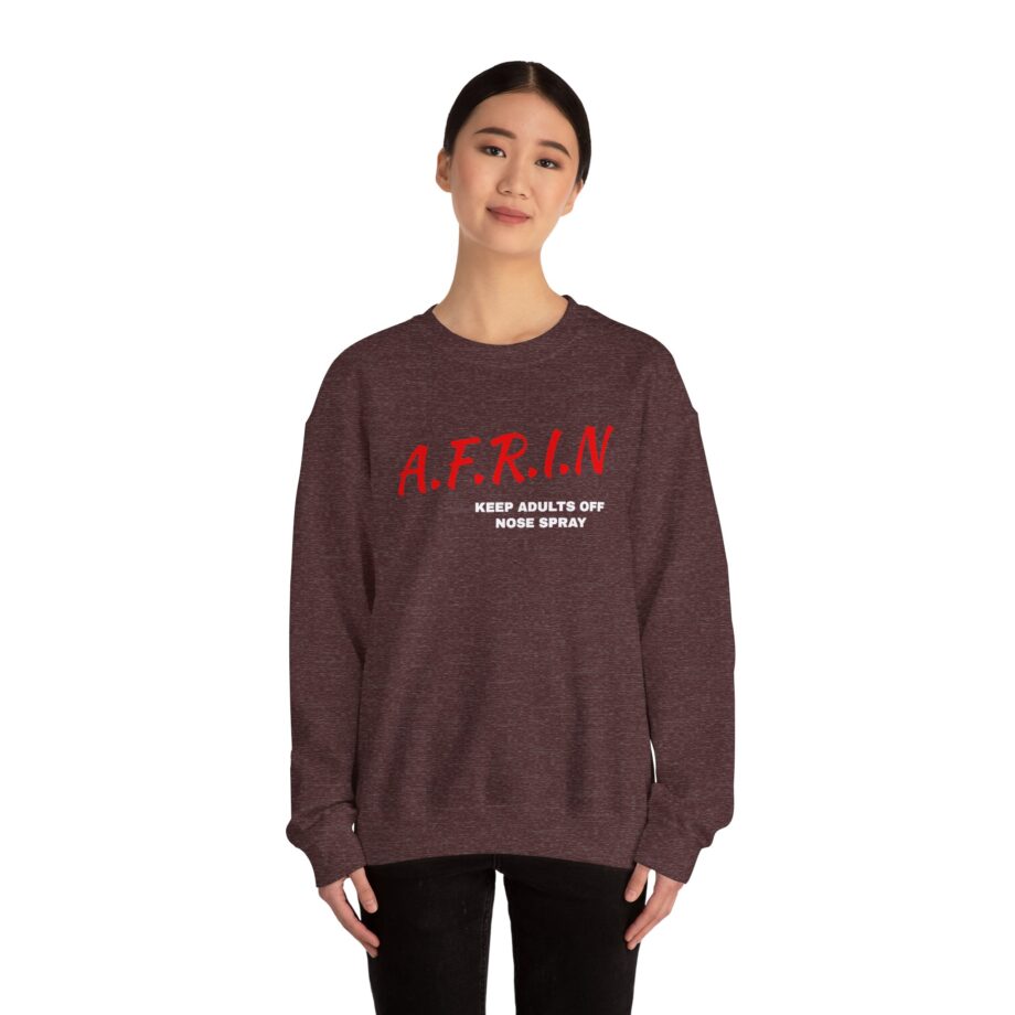 Nate Bargatze Afrin Keep Adults of Nose Spray Unisex Heavy Blend™ Crewneck Sweatshirt