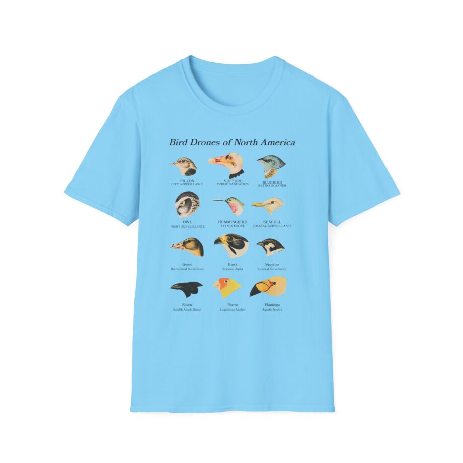 Birds Arent Real Bird Drones of North America Unisex Softstyle T-shirt