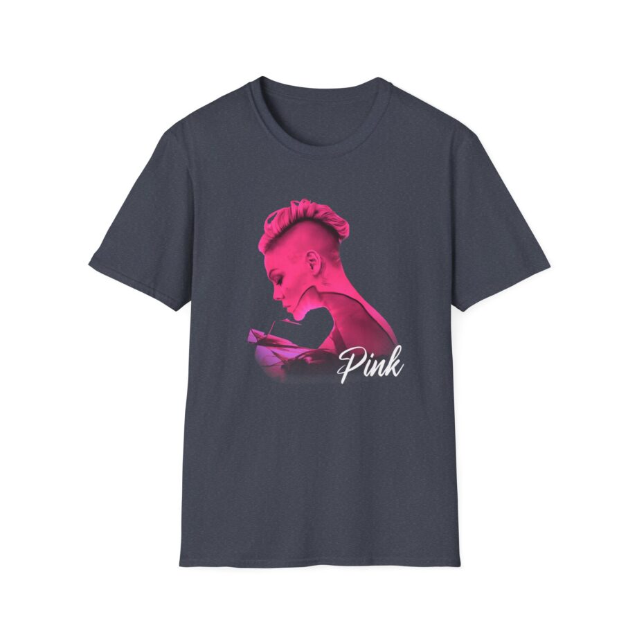 P!nk Silhouette Photo Peach Unisex Softstyle T-Shirt