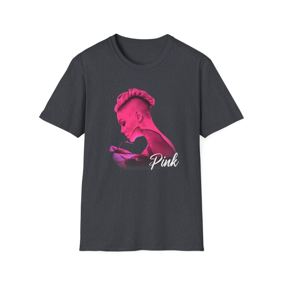 P!nk Silhouette Photo Peach Unisex Softstyle T-Shirt