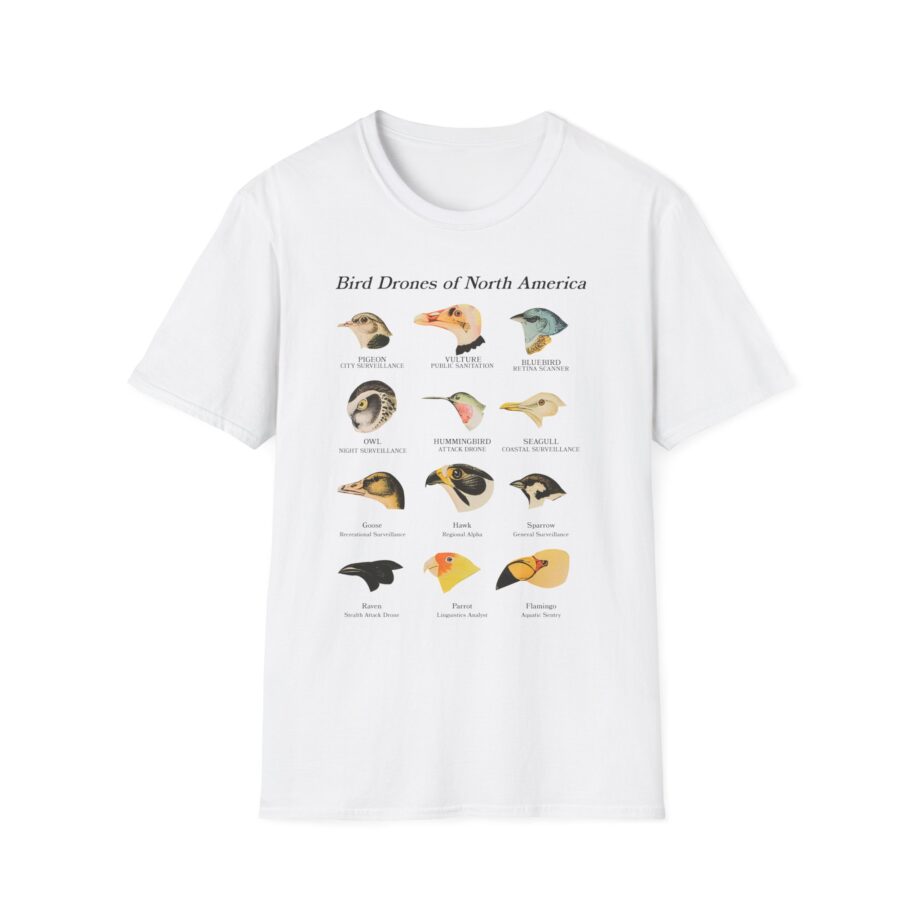 Birds Arent Real Bird Drones of North America Unisex Softstyle T-shirt