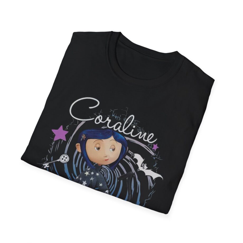 Coraline the Cat Swirl and Stars Unisex Softstyle T-shirt