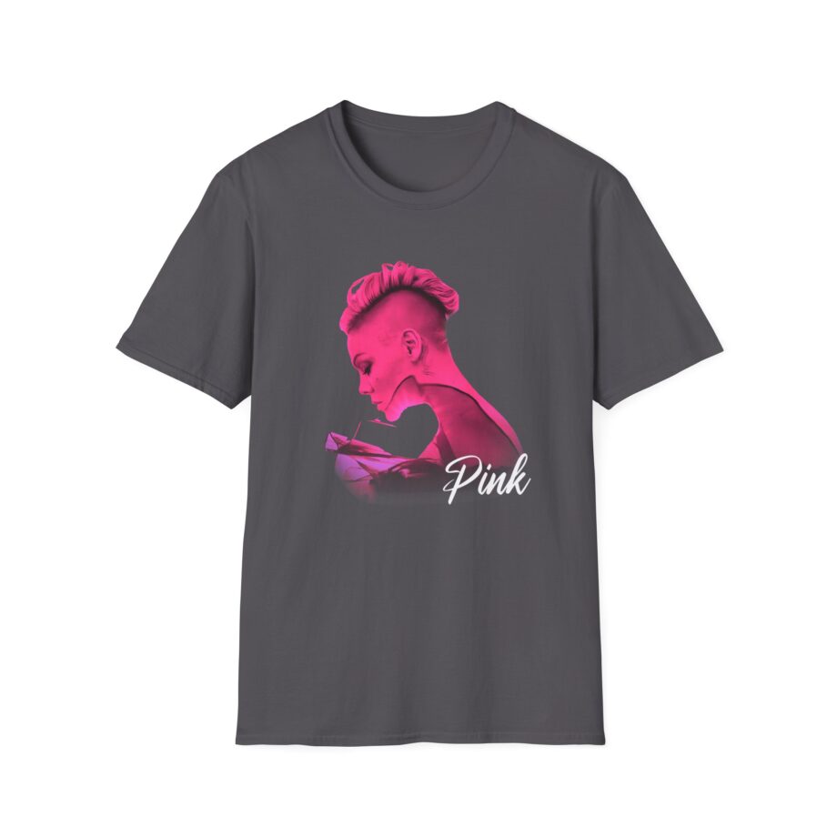 P!nk Silhouette Photo Peach Unisex Softstyle T-Shirt