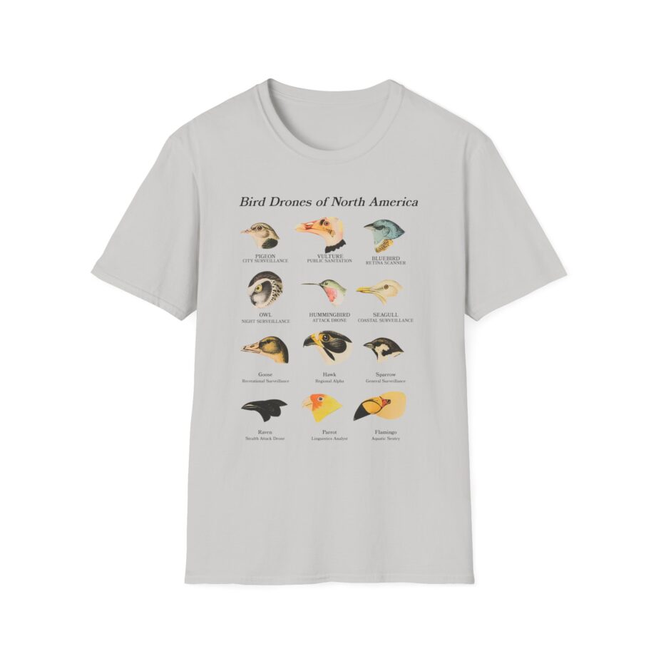 Birds Arent Real Bird Drones of North America Unisex Softstyle T-shirt