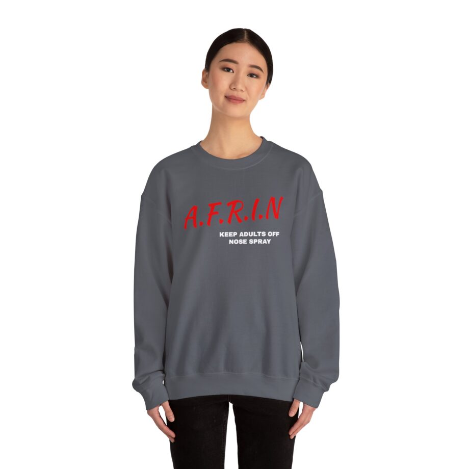 Nate Bargatze Afrin Keep Adults of Nose Spray Unisex Heavy Blend™ Crewneck Sweatshirt