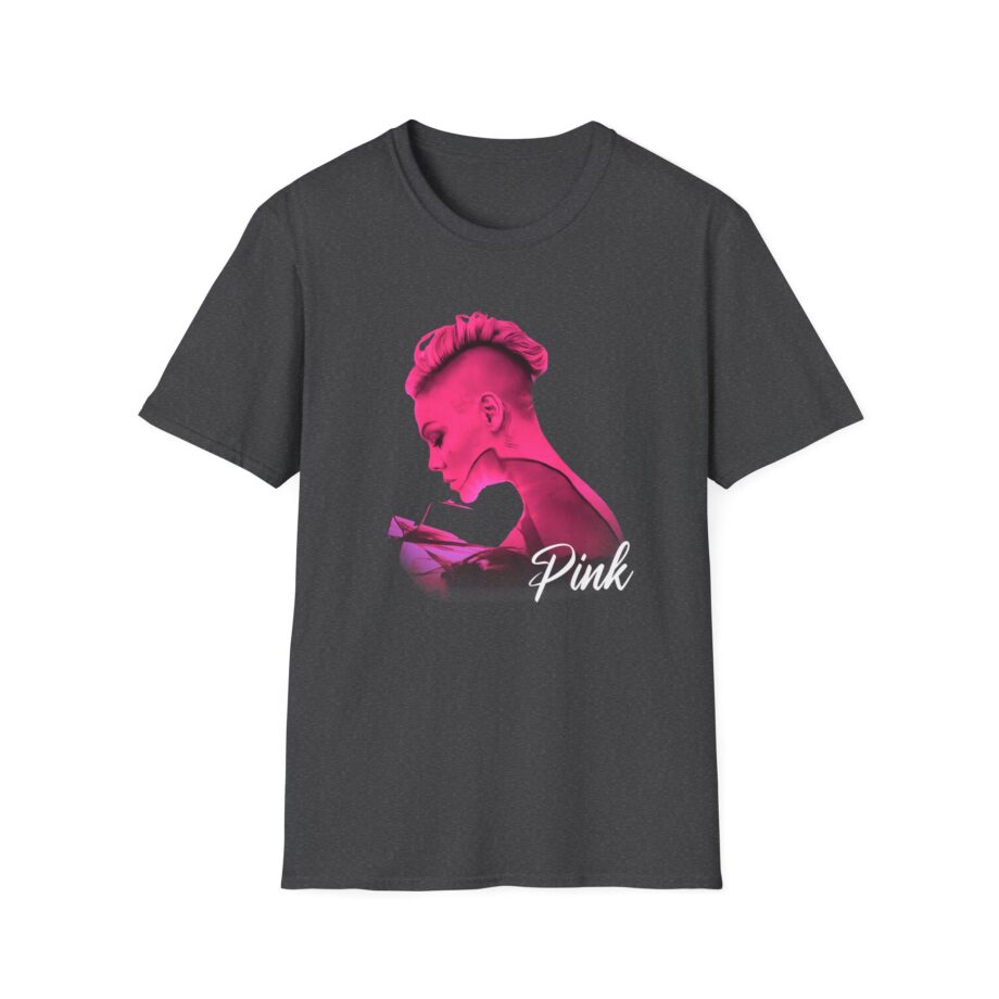 P!nk Silhouette Photo Peach Unisex Softstyle T-Shirt