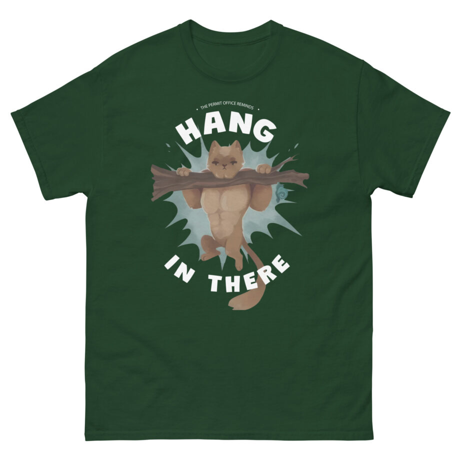 Grian Hang in There Permit Office Cat Unisex classic tee