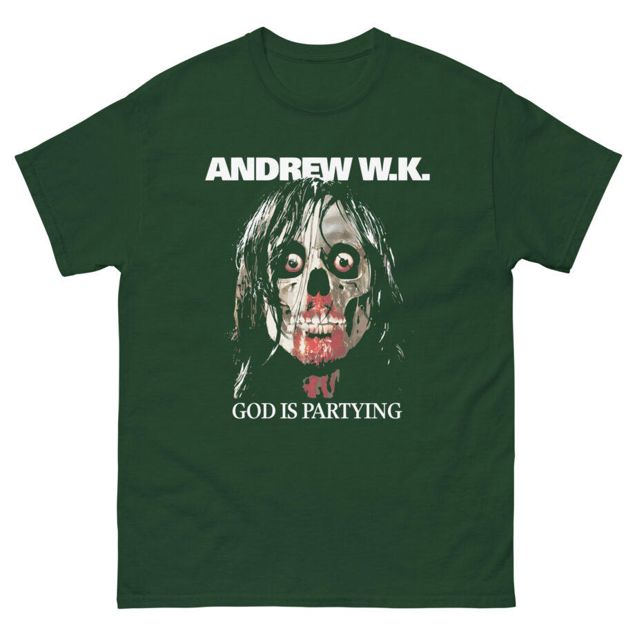 Andrew Wk God is Partying Zombie Unisex classic tee