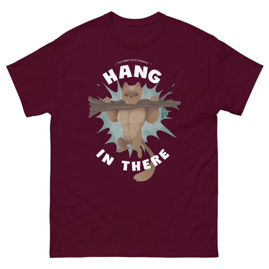 Grian Hang in There Permit Office Cat Unisex classic tee